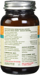 Angled product shot – Three-quarter angled image highlighting the curved glass, label typography, and capsule quantity, giving perspective on the bottle’s size.