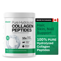 Unflavored Vitasave Pure Hydrolyzed Collagen Peptides powder in a 500g container.