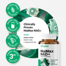 Vitasave NiaMax NAD+ 300mg dietary supplement bottle with dosage information visible