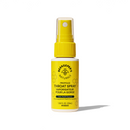 A yellow spray bottle labeled Beekeeper's Naturals Propolis Throat Spray, with product information and barcode.