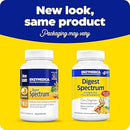 Infographic illustrating the digestive benefits of Digest Spectrum, emphasizing its ability to break down gluten, lactose, casein, and phenols.
