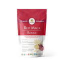 A package of Ecoideas Red Maca, which is a red powder in a white container with a transparent section showing the product.