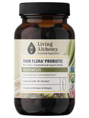 Living Alchemy Your Flora Probiotic Regenesis bottle with 60 capsules.
