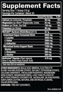 Front label of Mutant Hardcore BCAA with bold black and red design.