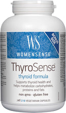 WomenSense ThyroSense BONUS SIZE - 210 Vcaps for thyroid support and energy boost, featuring a clean label design with natural ingredients.