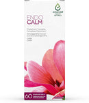 A box of Emerald Health Endo Calm softgels featuring a pink flower on the front.