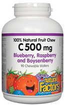 Factors C Natural Fruit Chews 500 mg - Blueberry, Raspberry & Boysenberry Chewable Wafers Image 1