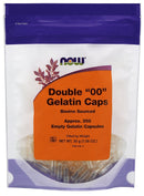 NOW Double '00' Empty Gelatin Caps 250 Capsules Image 1