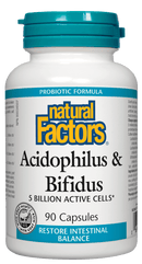 Natural Factors Acidophilus & Bifidus 5 Billion Active Cells Capsules Image 2