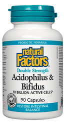 Natural Factors Acidophilus & Bifidus Double Strength 10 Billion Active Cells Capsules Image 1