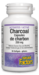 Natural Factors Activated Charcoal Capsules 250 mg 90 Softgels Image 1