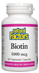 Natural Factors Biotin 5000 mcg 60 VCaps Image 1