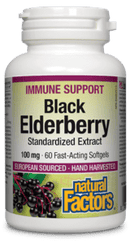 Natural Factors Black Elderberry Extract 100 mg 60 Softgels Image 1