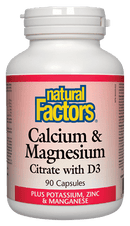 Natural Factors Calcium Magnesium Citrate with D3 Plus Potassium, Zinc & Manganese Capsules Image 1