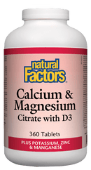 Natural Factors Calcium Magnesium Citrate with D3 Plus Potassium, Zinc & Manganese Tablets Image 3