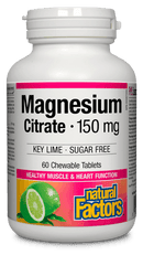 Natural Factors Magnesium Citrate 150 mg 60 Chewable Tablets Image 1