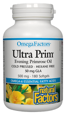 Natural Factors OmegaFactors Ultra Prim Evening Primrose Oil 500 mg Softgels Image 1
