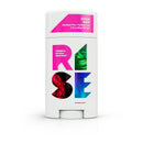 Close-up of the Rise natural deodorant stick from Rogue Rose, showcasing its clean, minimalist label.