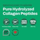 Vitasave collagen powder container with a focus on the grass-fed sourcing label.