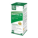 Packaging of Bell Shark Liver Oil supplement showing 120 softgels bottle